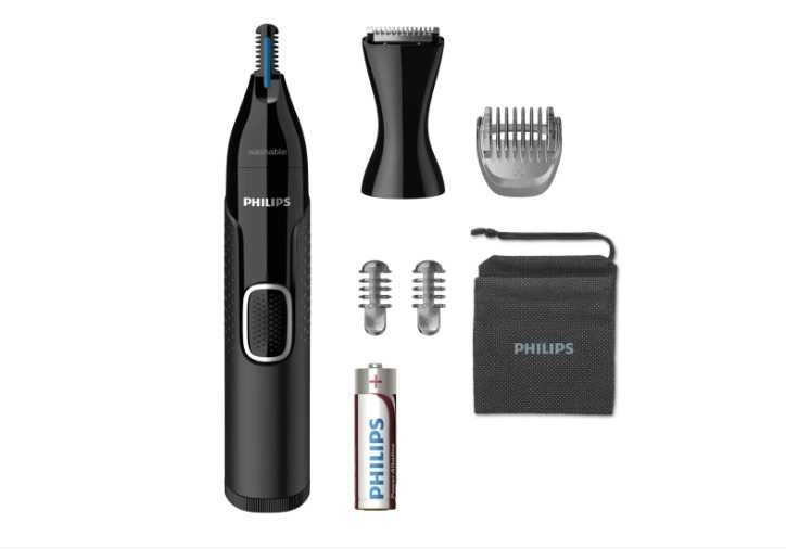 Тример/машинка PHILIPS за нос, уши и вежди за мокра и суха употреба -