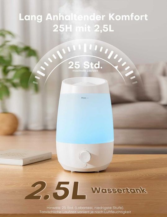 Овлажнител за въздух AROEVE DH-JSD06 | 2.5L | Ултразвуков & Тих
