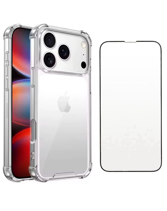 Husa Top Anti Soc Clear +Folie Sticla 6D PRIVACY Iphone 17 18 AIR PRO MAX