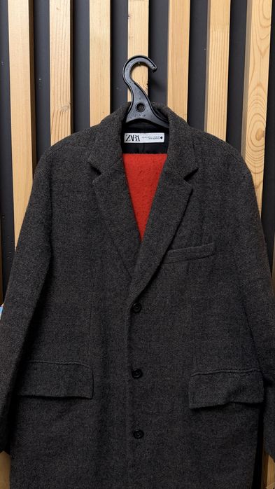 Zara пальто темно-серое