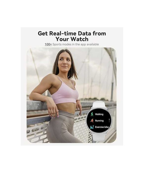 Smartwatch cu functie telefon, 1,39 inch, IP67, argintiu,Fitonme