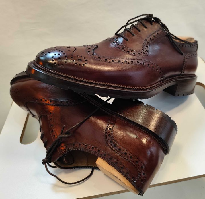 Pantofi oxford 41 41.5 de lux Cordwainer NOI brogue piele naturala