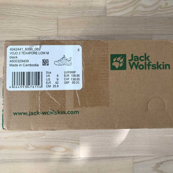 Нови мъжки черни туристически обувки Jack Wolfskin - № 41 (25.9 см)