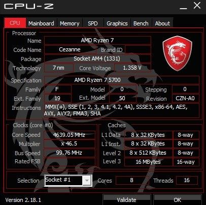 Комплект Ryzen 7 5700 + B550
