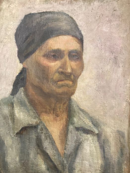 Portret de tarancă, școala Baia Mare, ulei pe pânză de sac, maghiar