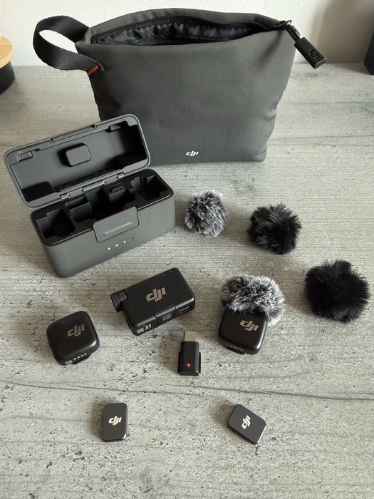 Kit complet dji mic mini receptor + 2 microfoane + toate accesoriile
