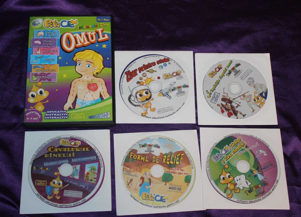 Lot 29 cd jocuri educationale copii Piticlic si dinozaurii isteti
