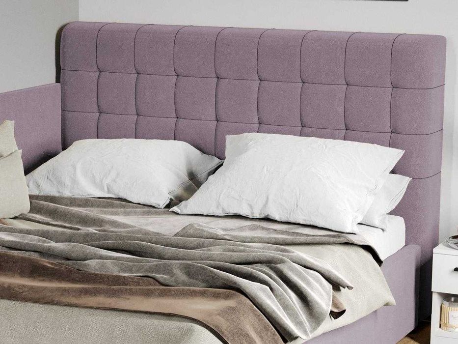 Pat Tapitat colt Rivo Mov deschis somiera rabatabila + lada depozitare