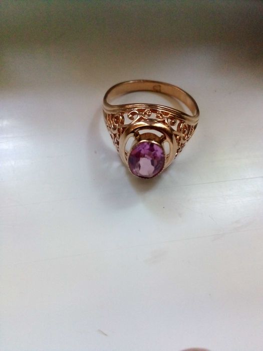 Антикварен златен каталожен ажурен пръстен СССP