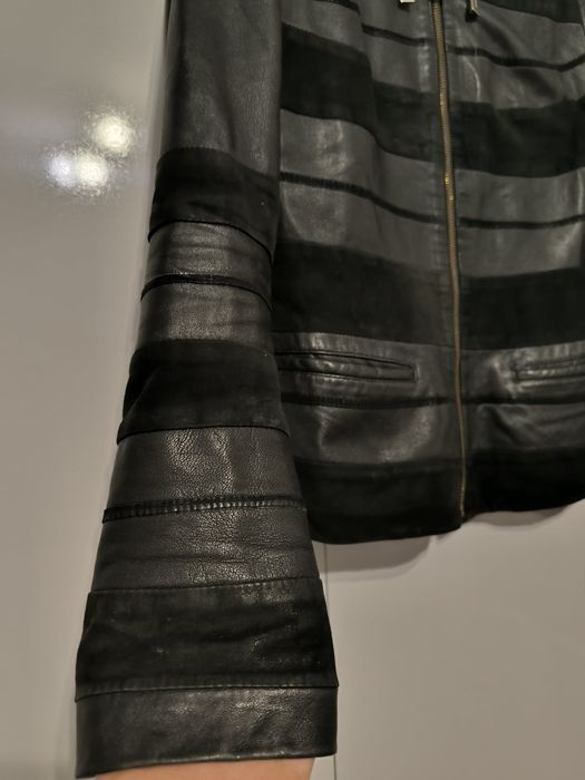 Кожено яке с велур