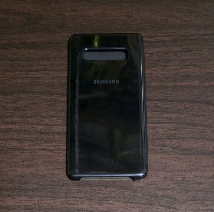 Husa SH flip smart activa originala Samsung Clear View Cover Galaxy S10+ S10 Plus G975 negru/black
