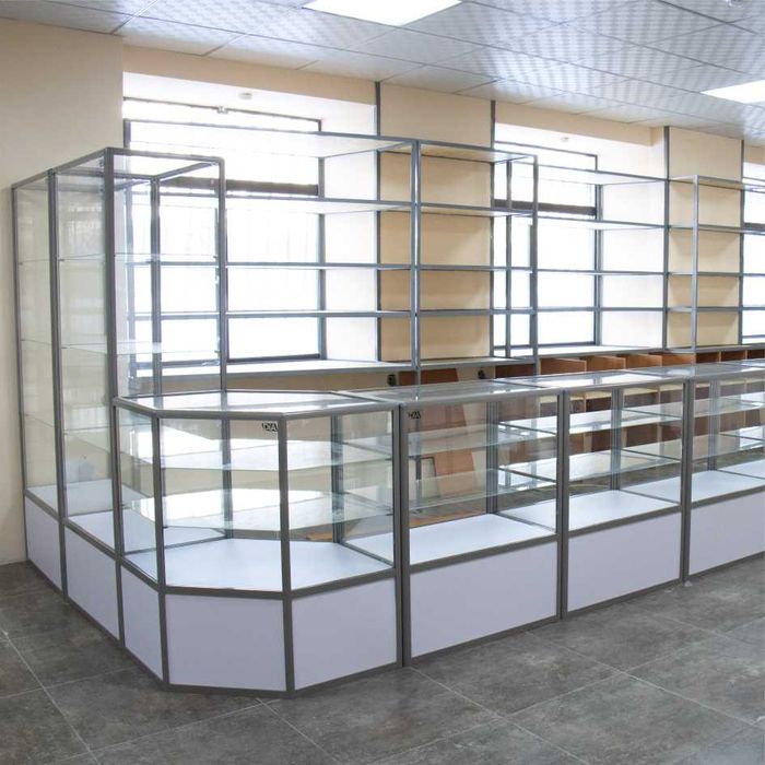 Прилавок витрина, стеклянная, metal oynaly vitrina va prilavkalar