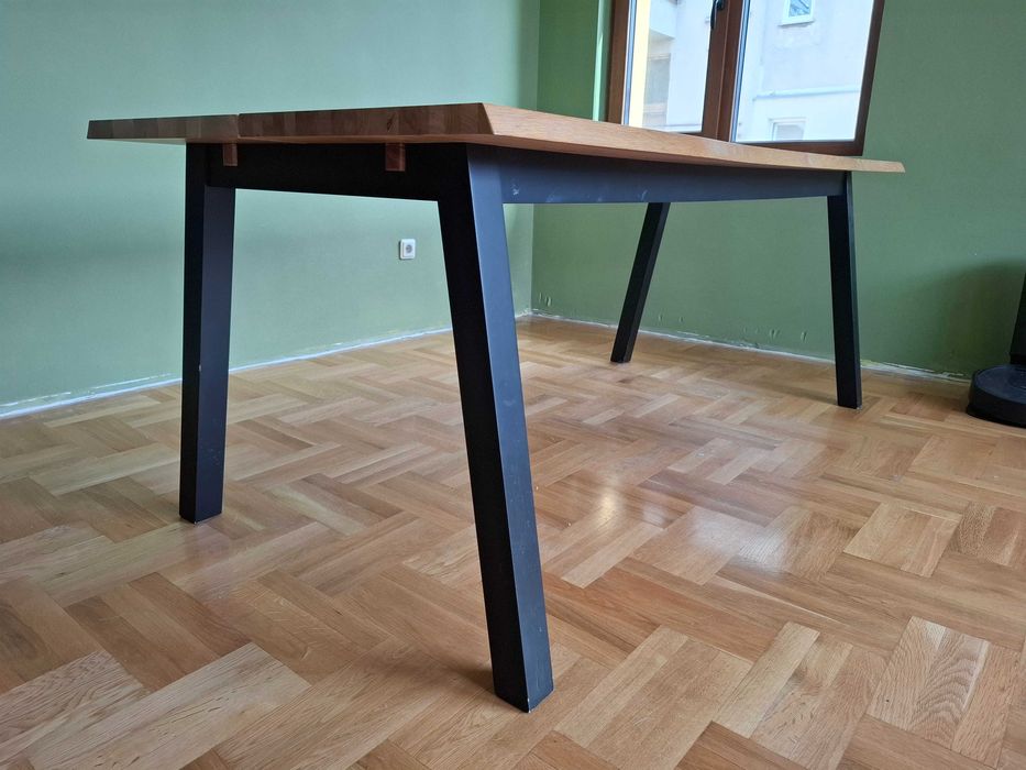 Кухненска маса ROSKILDE/ROSLEV 95x200 цвят нат.дъб/черно