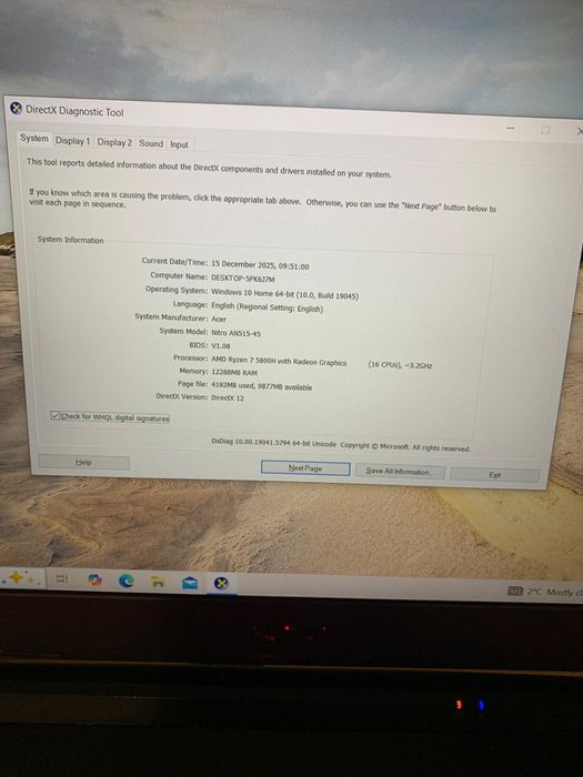 Laptop Gaming Acer Nitro , Ryzen 7 , RTX 3070