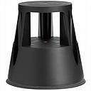 Стълба стъпка с колелца черна