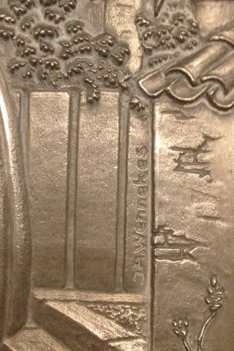 Vintage! Нови! Вечният младоженец и Пощальонът Немски калаени картини.