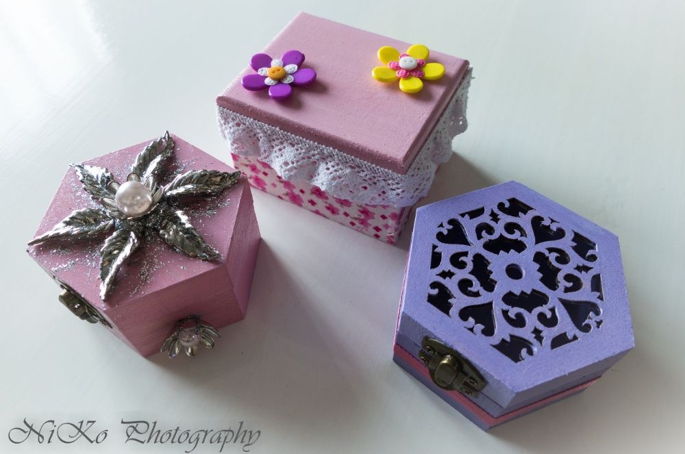 Ръчно изработени дървени кутии за бижута