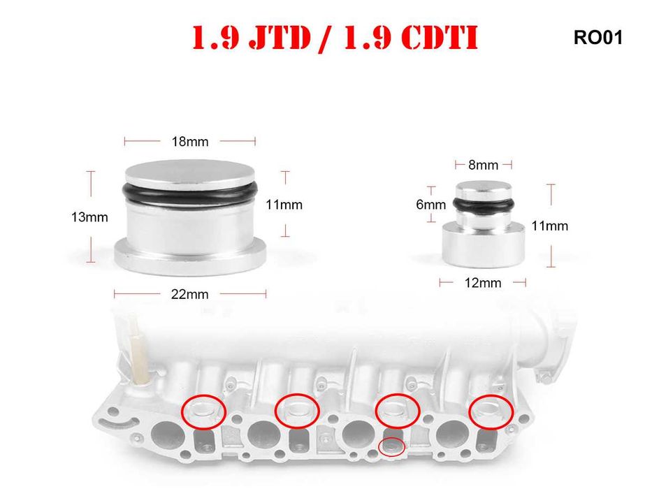 Kit Set Dopuri Anulare Clapete Admisie Alfa  Opel Saab 1.9 JTD CDTi