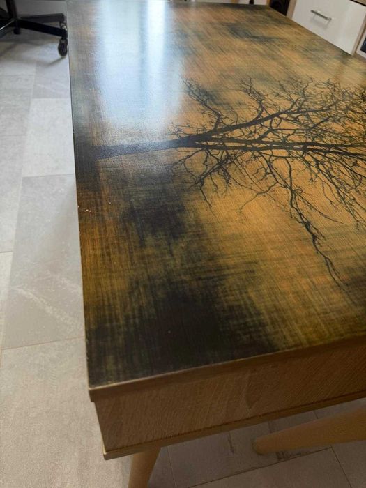 Masa de cafea East Lake, Nancy Homestore, Lemn, 60x110x45 cm, Maro/Verde