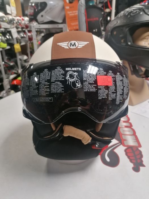 Каска отворена MOTO тъмен визьор чопър мотор