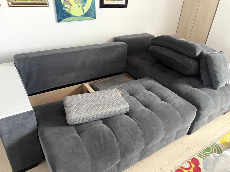 Canapea 3 locuri cu ladă de depozitare