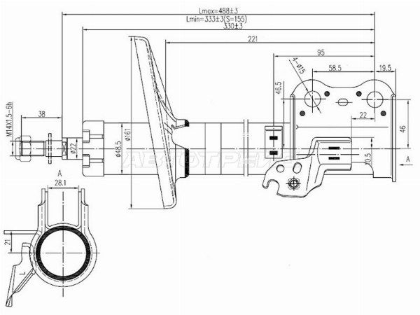 Стойка передняя Toyota Carina
