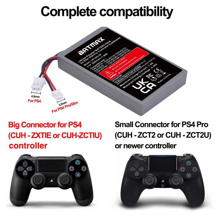 Acumulator Batmax 2000mAh controller Sony Playstation 4 Slim PS4 pro