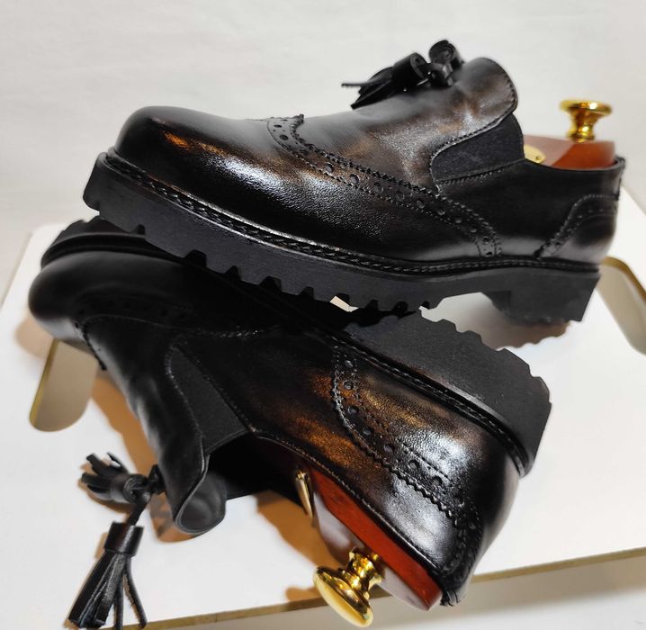 Pantofi loafer 39 39.5 slip on Zanfrini Italy NOI piele naturala moale