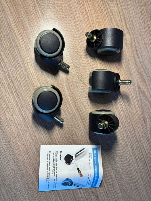 Set 5 roti cu silicon pentru scaune de birou