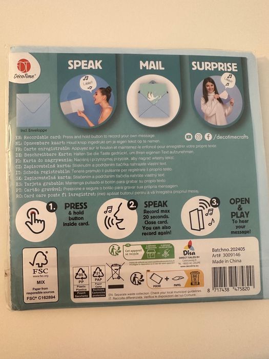 Felicitare audio nou nascut - cadou botez