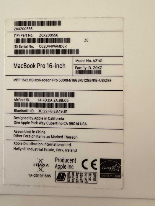 MacBook Pro 16" (2019)