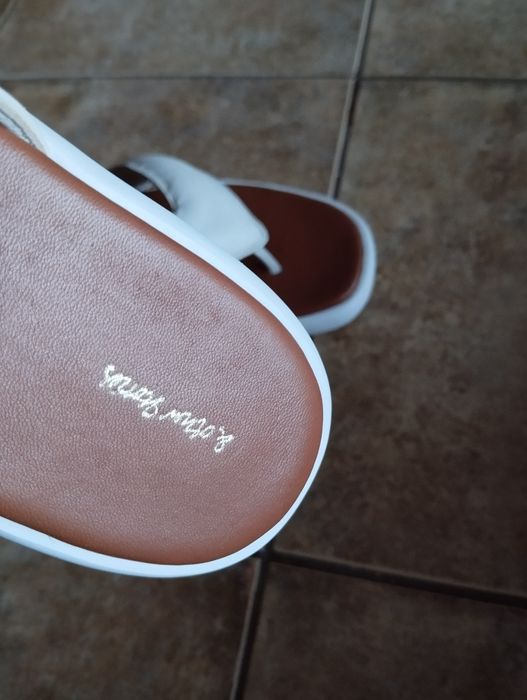 & Other Stories бели дамски чехли от естествена кожа н.39 40