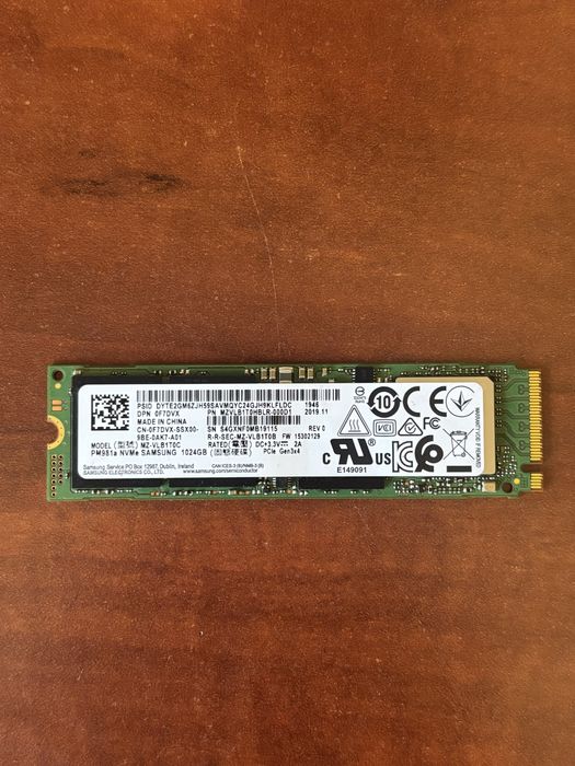 SSD Samsung PM981a 1TB M2 Nvme cu 95% health