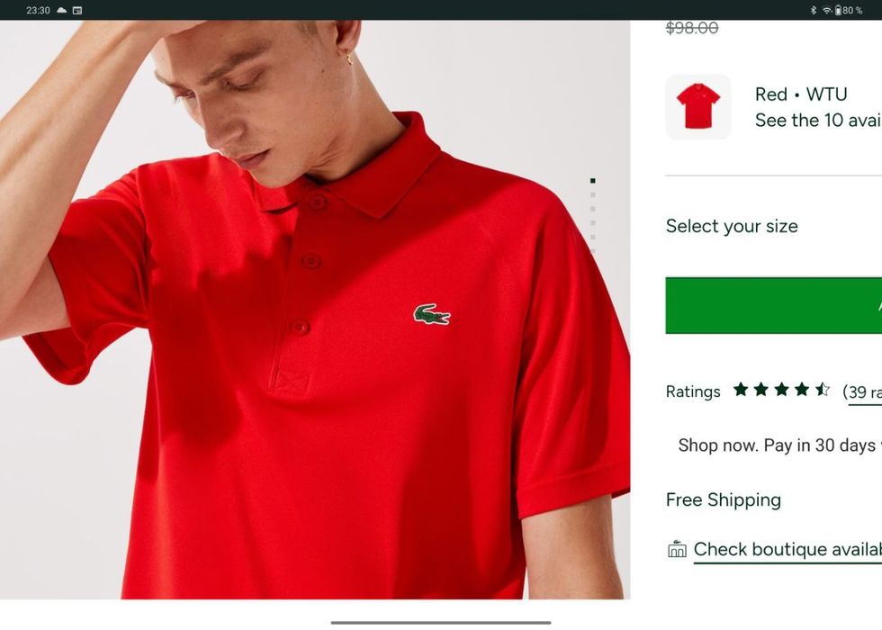 Lacoste polo ,размер Large