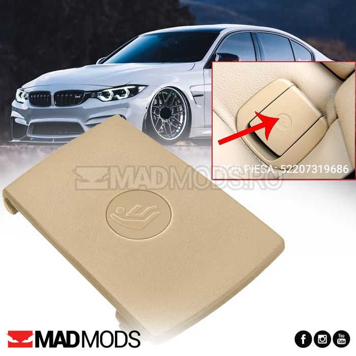 Capac Ornament Bancheta ISOFIX Negru Crem F30 F20 F21 F80 F34 E84 E90