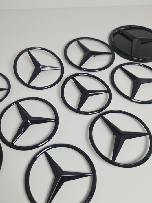 Emblema-Sigla-Logo-Stema-Stea-Haion-Spate-Neagra-Lucios-Mercedes-W204-W205-W206-W213-W214-W222-W223-W292-W167-C167-C257-C-E-S-Class-CLS-GLE-Coupe