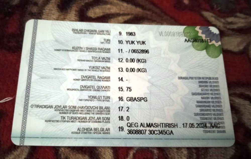 Gaz 53 vadavoz sotiladi