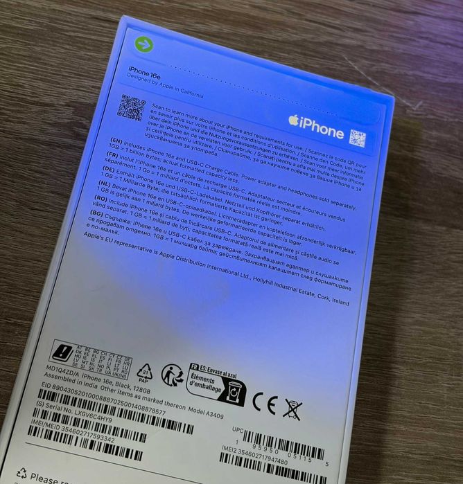 Apple iPhone 16e 128GB 36м гаранция