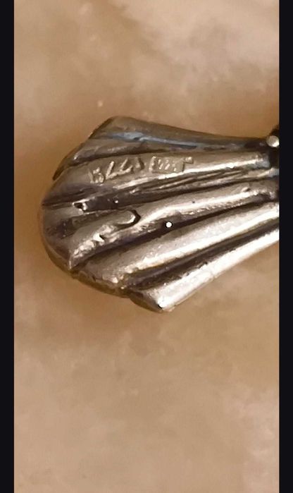 Много красива сребърна лъжица ръчна изработка