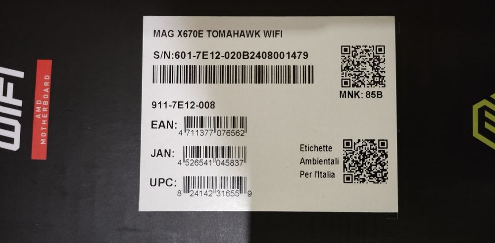 MSI MAG X670E Tomahawk Wi-Fi нова дънна платка