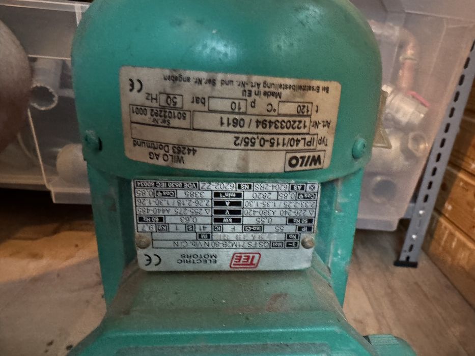 Pompă de circulație Wilo IPL 40/115-0,55/2 – DN40, 0,55 kW, trifazată 400 V, PN10