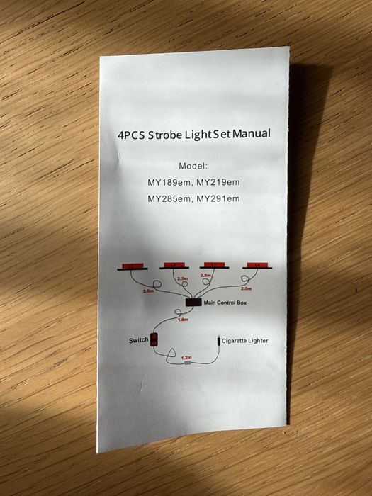 Set 4 lumini LED stroboscopice auto cu controller 12–24V