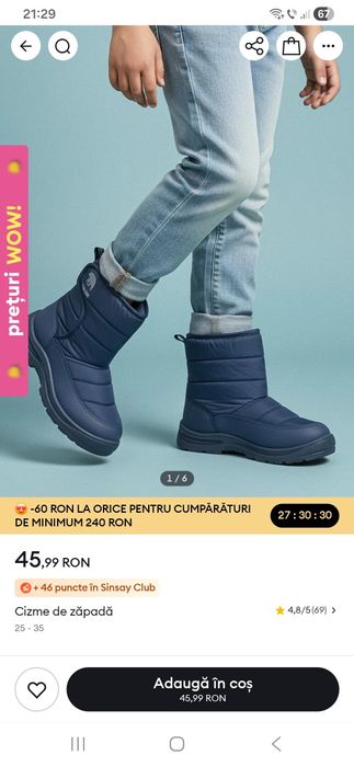 Cizme zăpadă noi cu etichetă mărimea 32