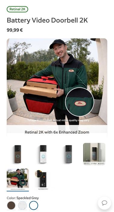 Видео Звънец Ring video doorbell 2K