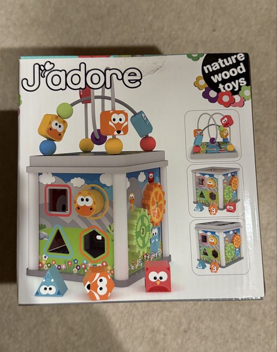 Дървена играчка/ занимателен куб за игра с активности Jadore