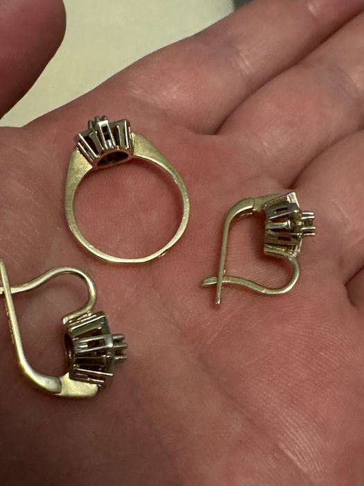 Сырға жүзік бриллиант алтын