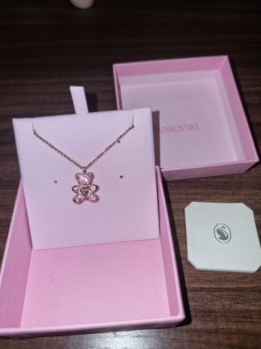 Ново Колие Swarovski - Bear, Pink, 18K rose gold finish