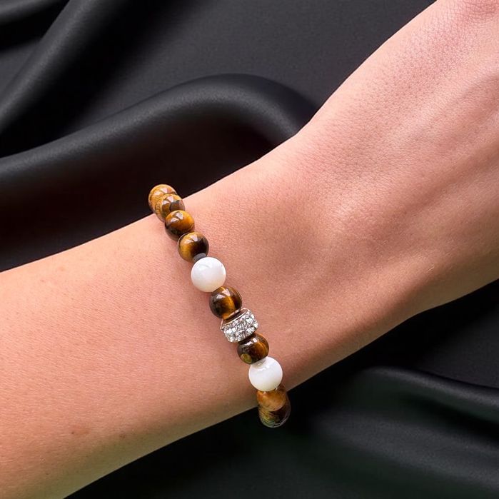 Гривна от естествен камък тигрово око