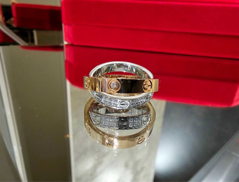 Пръстен сребро/розово злато Cartier