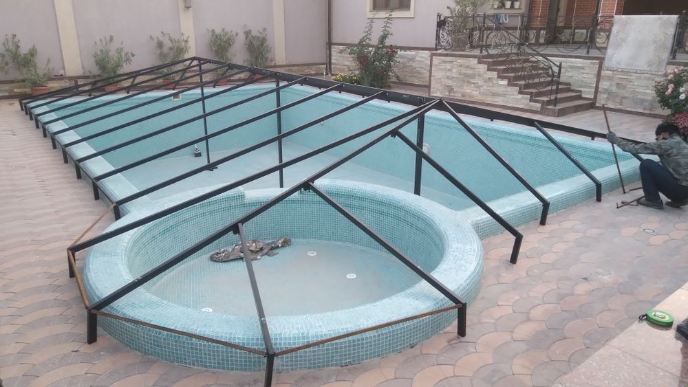 Банер и баннер бассейн навес тент установка киламиз ёпаман